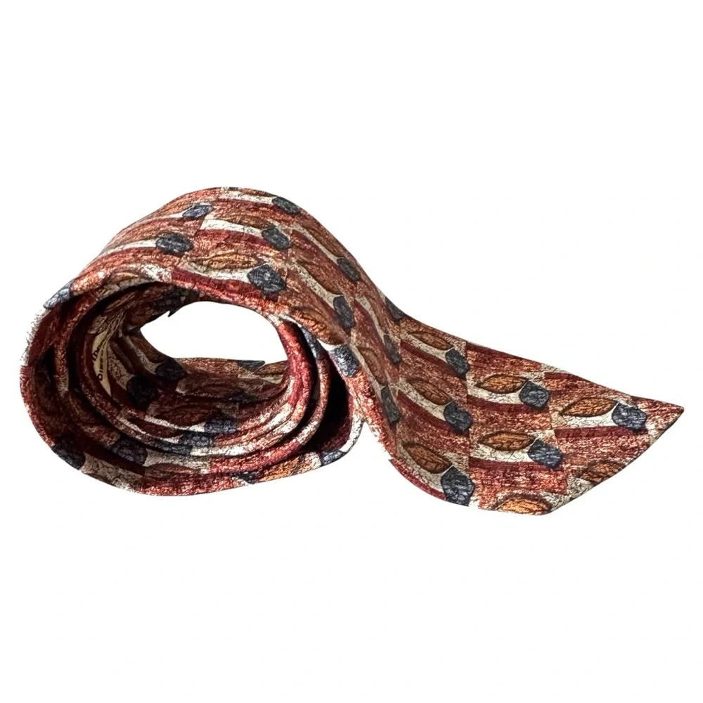 Ermenegildo Zegna Men’s Silk Tie Orange Floral Made in Italy 3.875” x 57.75” GUC